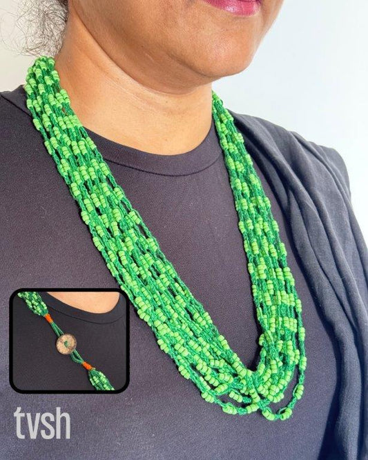 Tribal beads neck piece crocheted (handmade from West Bengal)