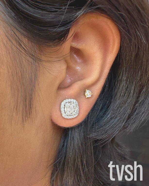 Square stud with zirconia