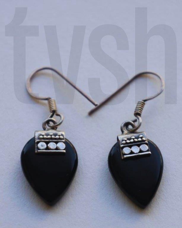 Silver hanging with black onyx