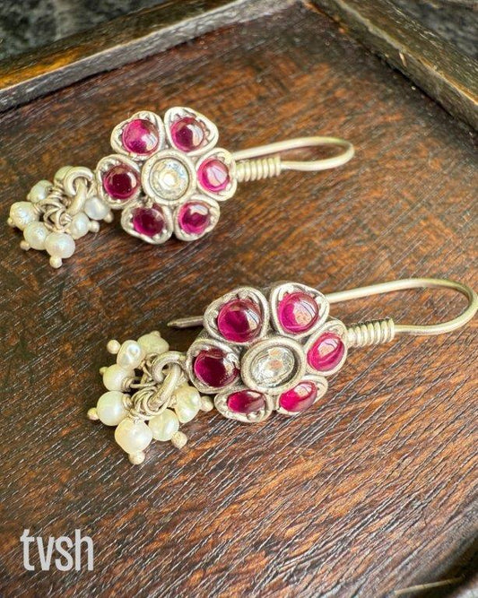 Silver hanging earring